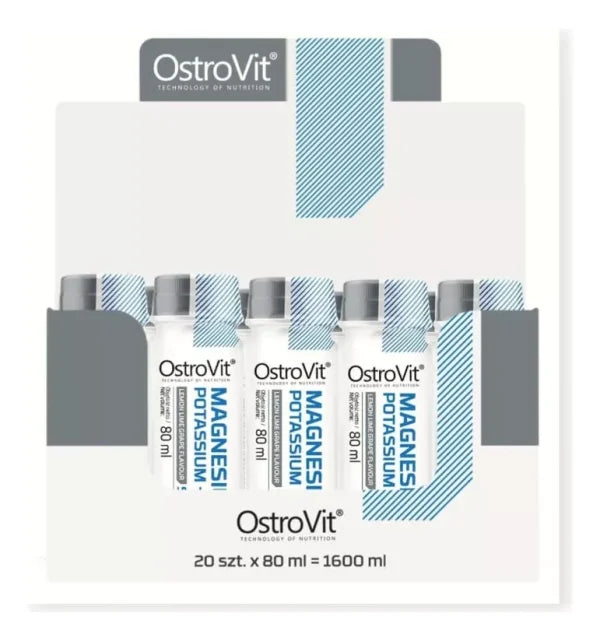 OstroVit Magnesio - Potasio + B6 Shot – 80 ml, Sabor Lemon Lime Grape