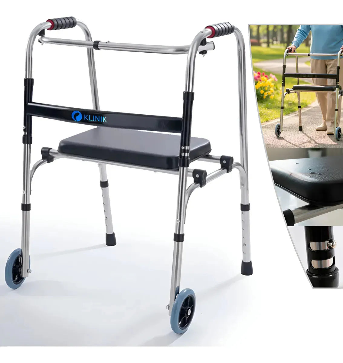 Burrito Andador Ortopedico con Ruedas, Ajustable - con Silla de apoyo