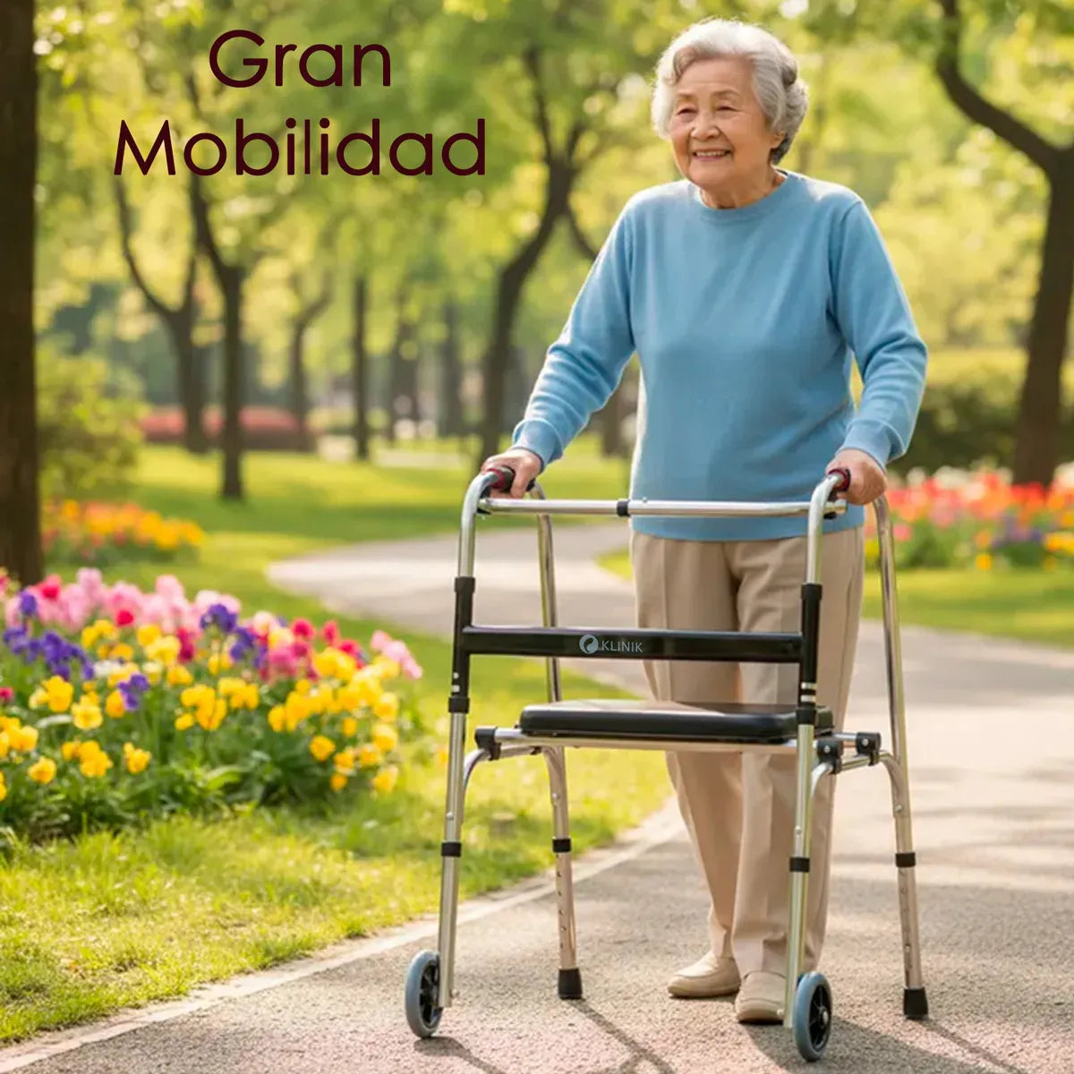 Burrito Andador Ortopedico con Ruedas, Ajustable - con Silla de apoyo