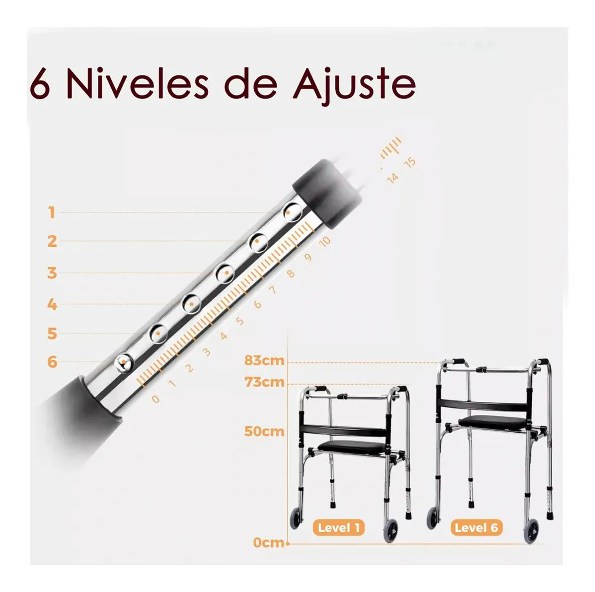 Burrito Andador Ortopedico con Ruedas, Ajustable - con Silla de apoyo