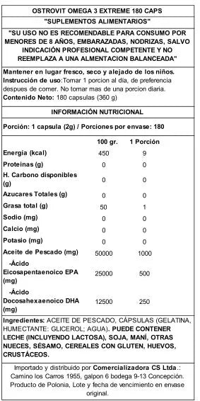 Ostrovit Omega 3 Extreme 180 Caps