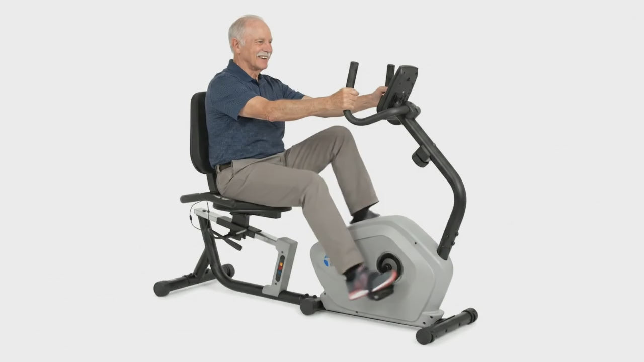 Cargar vídeo: Bicicleta Reclinada Magnética con Asiento Amplio y Respaldo Ergonómico