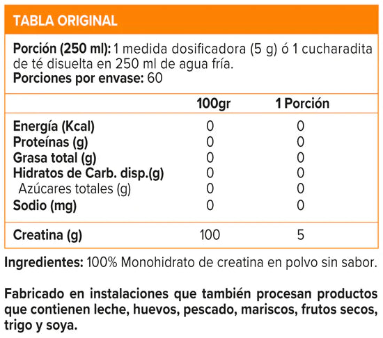Creatina Monohidratada – Nutrex (300g / 60 porciones)