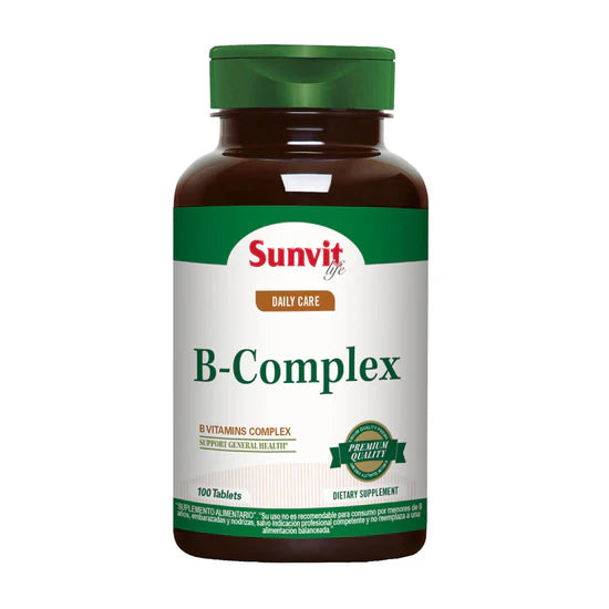 Vitaminas del complejo B, B-Complex 100 Tabs – Sunvit Life